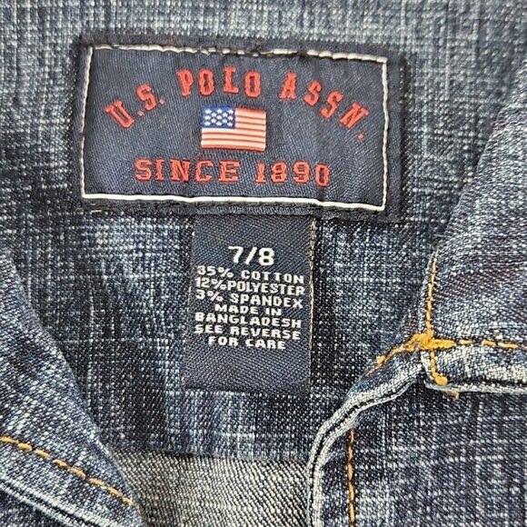 U.S. Polo Assn. Full Zip Stretch Denim Jumpsuit Women's 7/8 Long Sleeve EUC - Picture 9 of 16